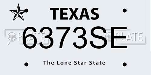 6373SE Texas License Plate