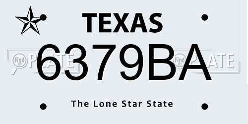 6379BA Texas License Plate