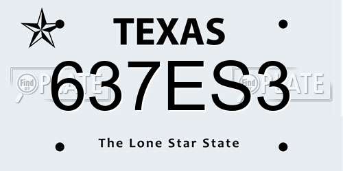637ES3 Texas License Plate