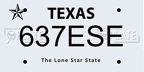 637ESE Texas License Plate