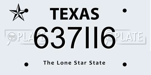 637II6 Texas License Plate