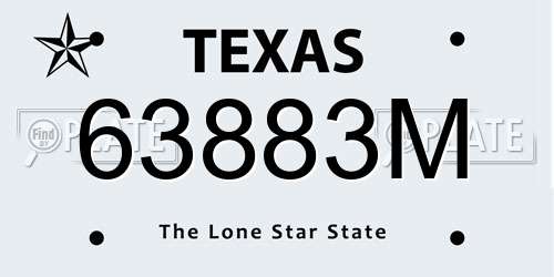 63883M Texas License Plate