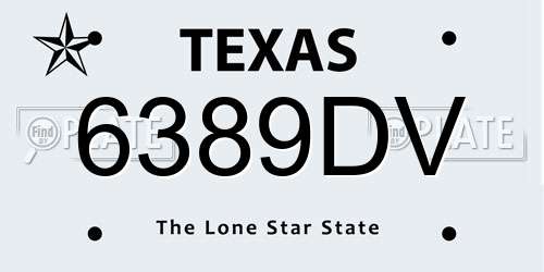 6389DV Texas License Plate