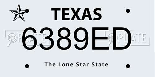 6389ED Texas License Plate