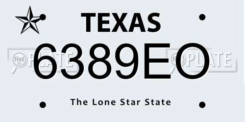 6389EO Texas License Plate