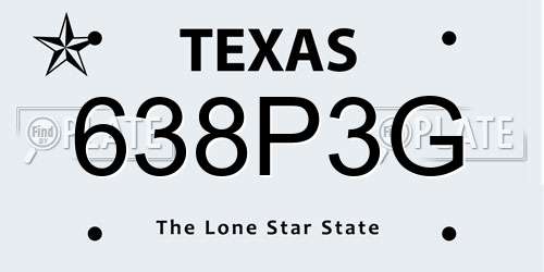 638P3G Texas License Plate