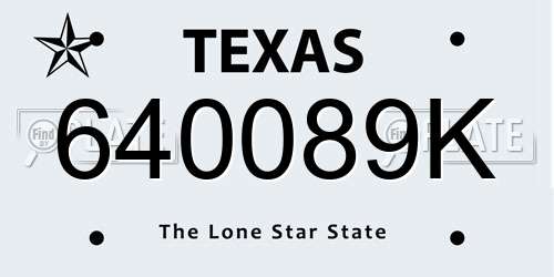 640089K Texas License Plate