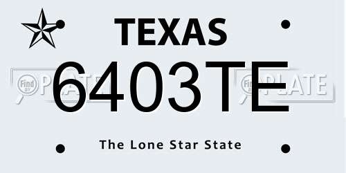 6403TE Texas License Plate