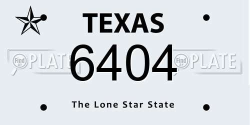 6404 Texas License Plate