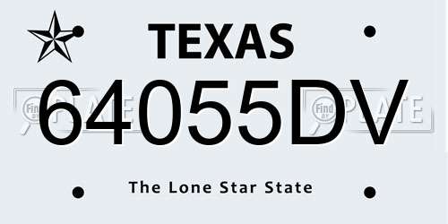 64055DV Texas License Plate