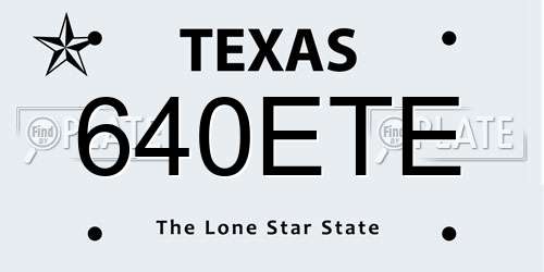 640ETE Texas License Plate