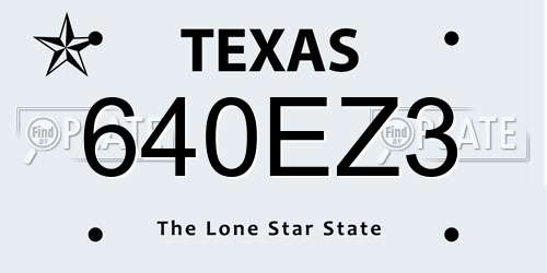 640EZ3 Texas License Plate