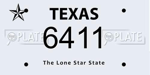 6411 Texas License Plate