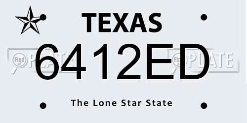 6412ED Texas License Plate