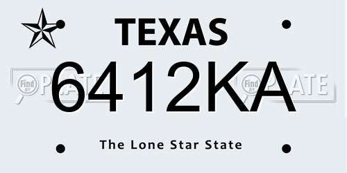 6412KA Texas License Plate