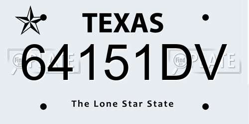 64151DV Texas License Plate