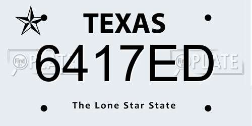 6417ED Texas License Plate