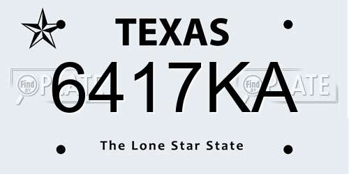 6417KA Texas License Plate