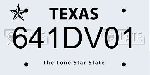 641DV01 Texas License Plate