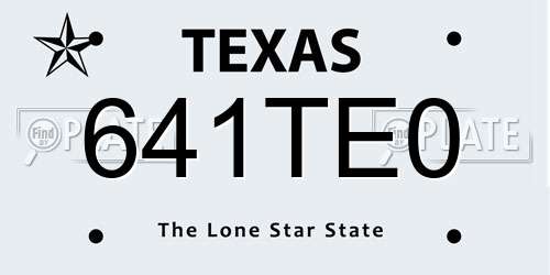 641TE0 Texas License Plate