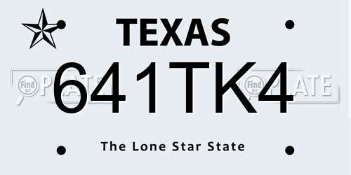 641TK4 Texas License Plate