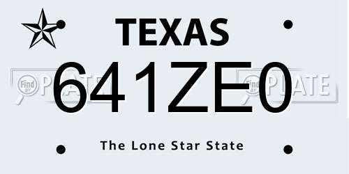 641ZE0 Texas License Plate