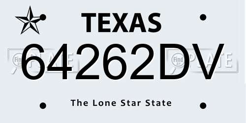 64262DV Texas License Plate