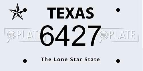 6427 Texas License Plate