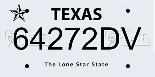 64272DV Texas License Plate