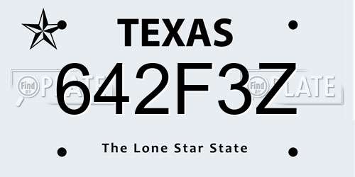 642F3Z Texas License Plate