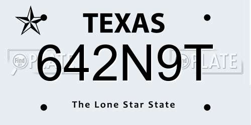 642N9T Texas License Plate