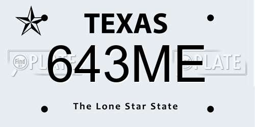 643ME Texas License Plate