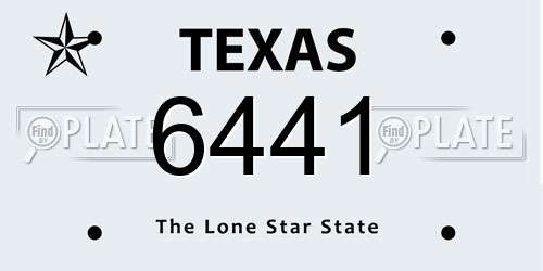 6441 Texas License Plate