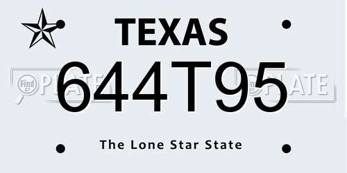 644T95 Texas License Plate