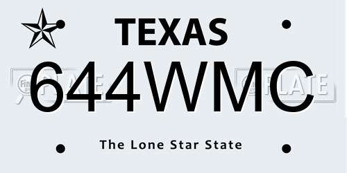 644WMC Texas License Plate