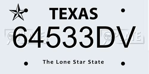 64533DV Texas License Plate