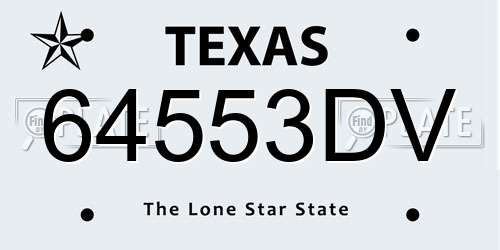 64553DV Texas License Plate