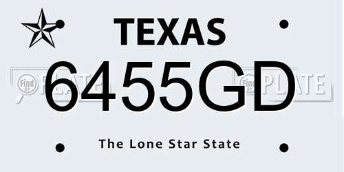 6455GD Texas License Plate