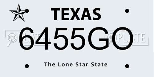 6455GO Texas License Plate