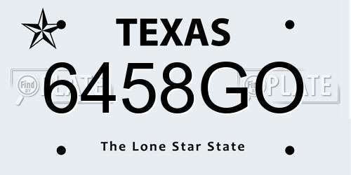 6458GO Texas License Plate