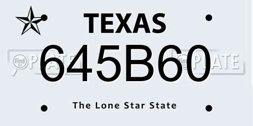 645B60 Texas License Plate