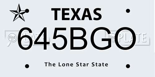 645BGO Texas License Plate