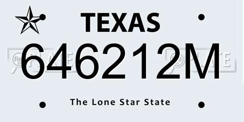646212M Texas License Plate