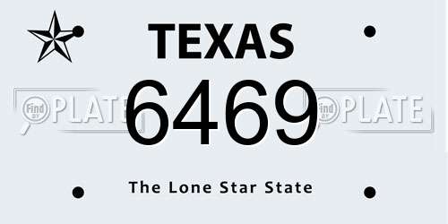 6469 Texas License Plate