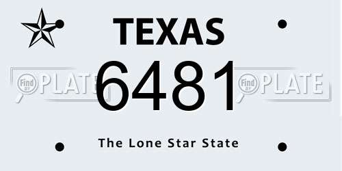 6481 Texas License Plate