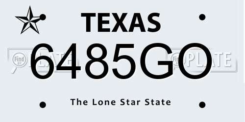 6485GO Texas License Plate