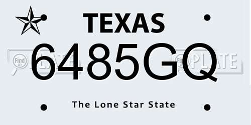 6485GQ Texas License Plate