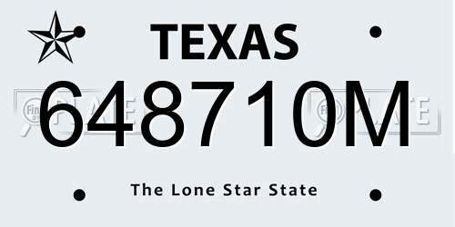 648710M Texas License Plate