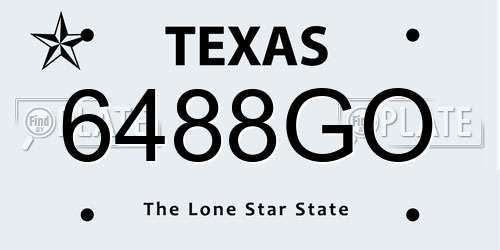 6488GO Texas License Plate