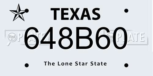 648B60 Texas License Plate